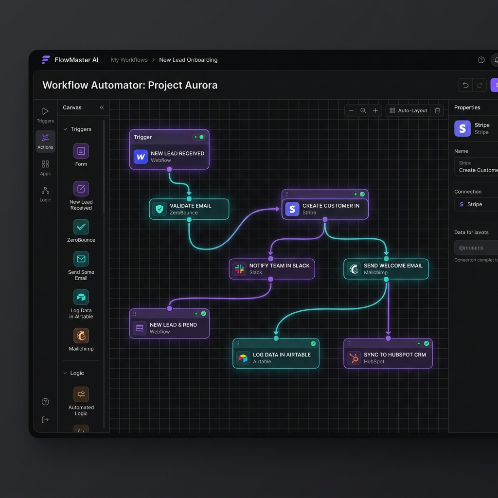 Custom Automation Flowchart Builder Dashboard